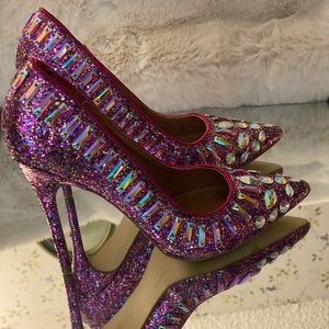 Steve Madden Galaxxie Glitter and Crystal Pumps 8 M